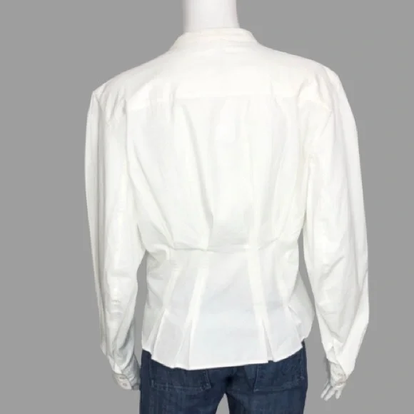 Anine Bing Victoria Pleated Cotton-poplin Blouse NWT Large - Picture 6 of 10